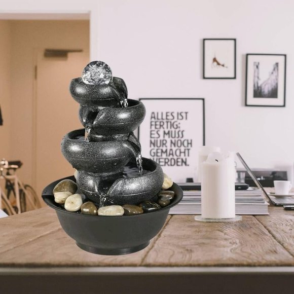  11 2/5” H 5-Tier Relaxation Water Fountain with L - Picture 5 of 10